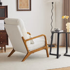 Chaise de loisirs à dossier haut en bois massif avec accoudoirs et dossier Chaise d'appoint