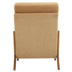 Chaise de loisirs à dossier haut en bois massif avec accoudoirs et dossier Chaise d'appoint