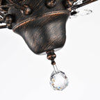 Plafonnier à 4 lumières en cristal avec feuilles de houx