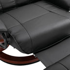 Fauteuil inclinable manuel pivotant et réglable en similicuir HomCom avec repose-pieds confortable et relaxant