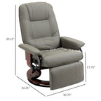 Fauteuil inclinable manuel pivotant et réglable en similicuir HomCom avec repose-pieds confortable et relaxant
