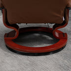 Fauteuil inclinable manuel pivotant et réglable en similicuir HomCom avec repose-pieds confortable et relaxant