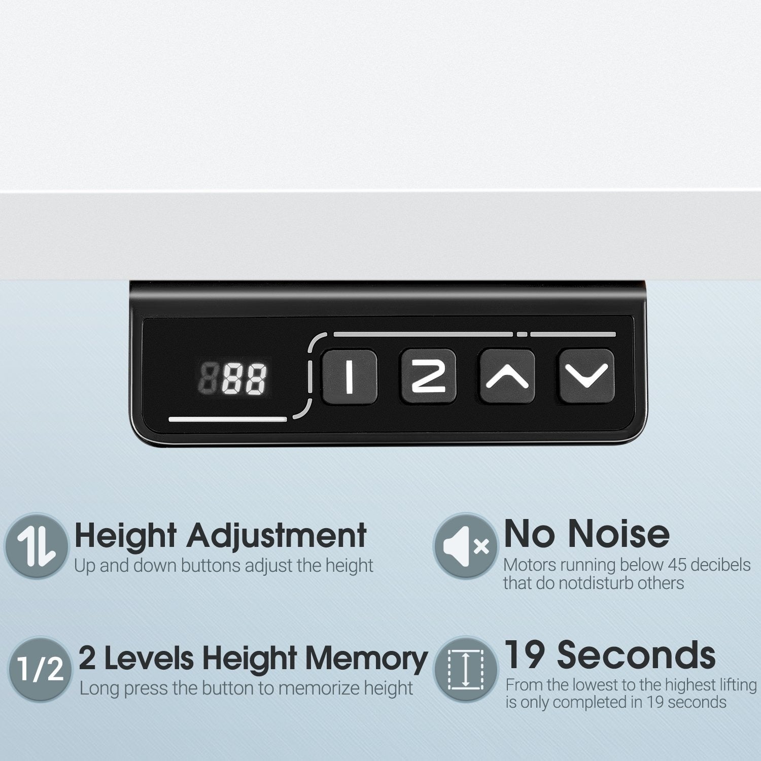 Bureau debout électrique réglable en hauteur Homall