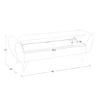 Banc de rangement moderne Sherpa avec pieds en bois HomePop