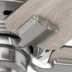 Ventilateur de plafond Hunter 44 Altidore en nickel brossé avec éclairage LED et chaînette - Style campagnard, rustique, transitionnel