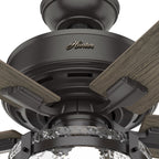 Ventilateur de plafond intérieur/extérieur Hunter 52 Canyon Ridge, éclairage LED, télécommande portable - Style campagnard, rustique, industriel