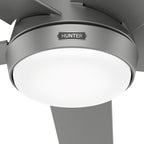 Ventilateur de plafond extérieur Hunter 52 Skyflow avec kit d'éclairage LED, commande murale - Côtier moderne contemporain - WeatherMax - CLASSÉ HUMIDE !