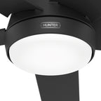 Ventilateur de plafond extérieur Hunter 52 Skyflow avec kit d'éclairage LED, commande murale - Côtier moderne contemporain - WeatherMax - CLASSÉ HUMIDE !