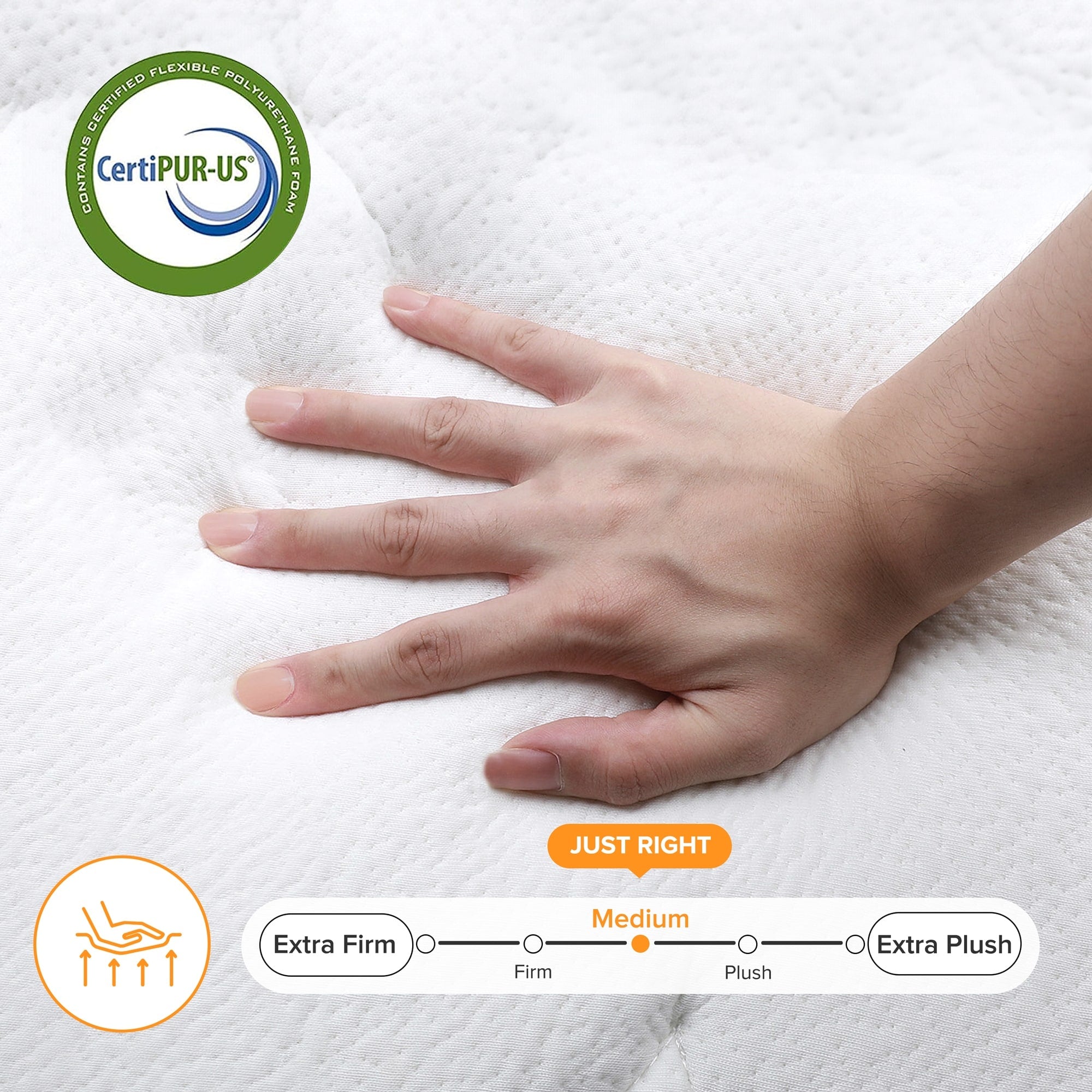 Matelas à ressorts SweDrea 25 cm mi-ferme à plateau-coussin pour soulager les maux de dos et rafraîchir, certifié CertiPUR-US, SGS et OEKO-TEX.