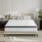 Matelas hybride en mousse à mémoire de forme SweDrea de 12 po de taille moyenne avec CertiPUR-US et Oeko-TEX, doté d'une absorption au charbon de bambou.