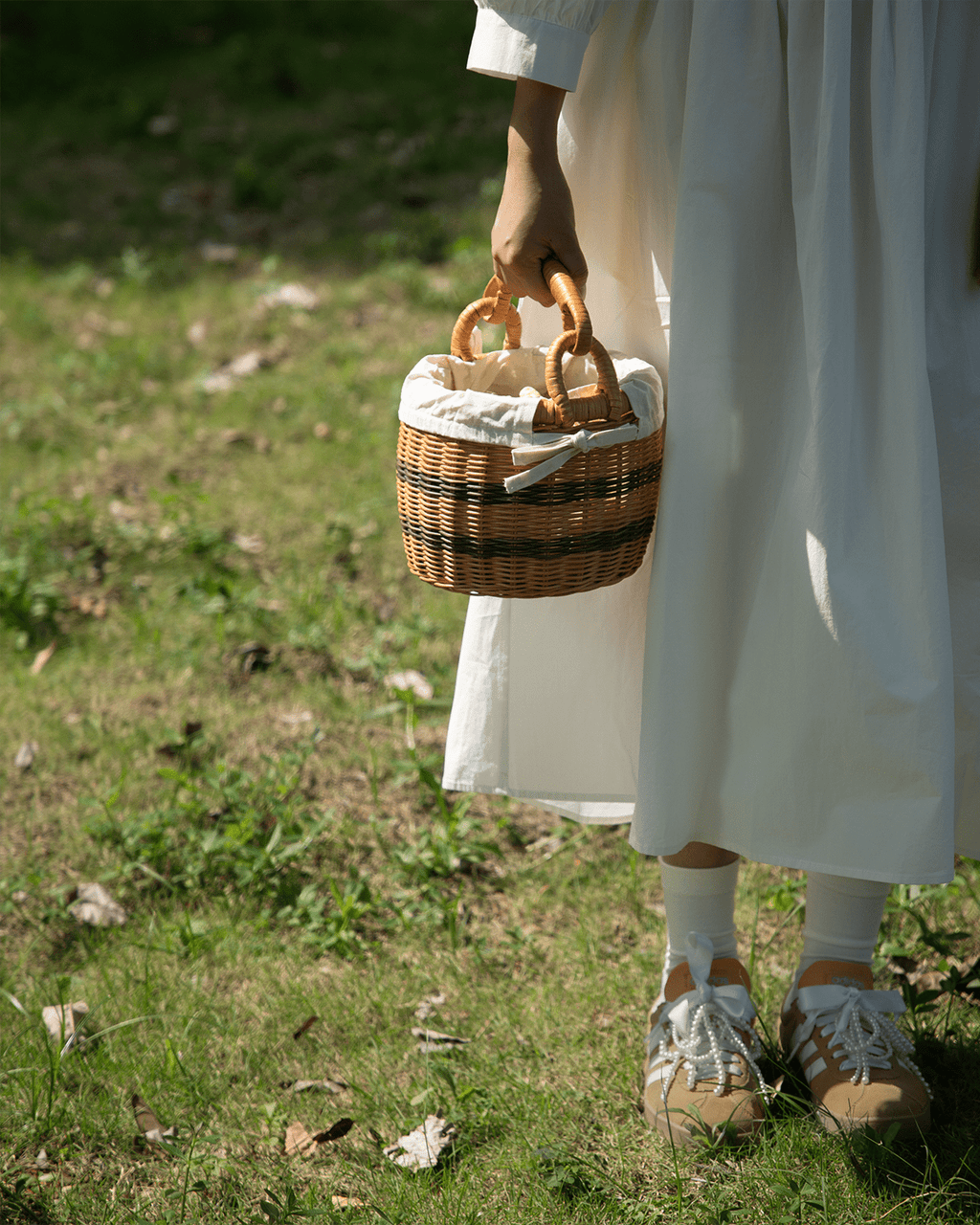 Panier cabas en rotin