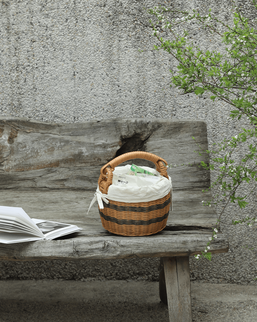 Panier cabas en rotin