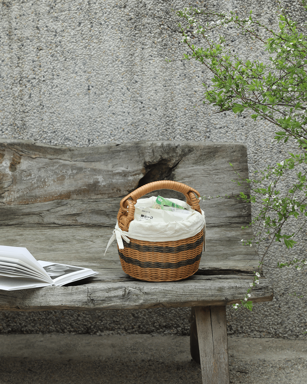 Panier cabas en rotin