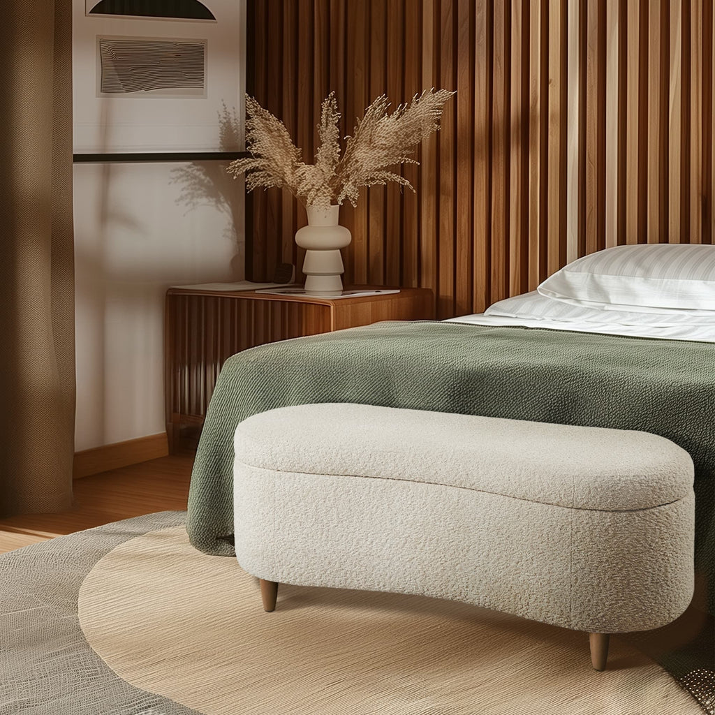 Banc d'appoint de rangement incurvé de style boucle INK IVY Bailey