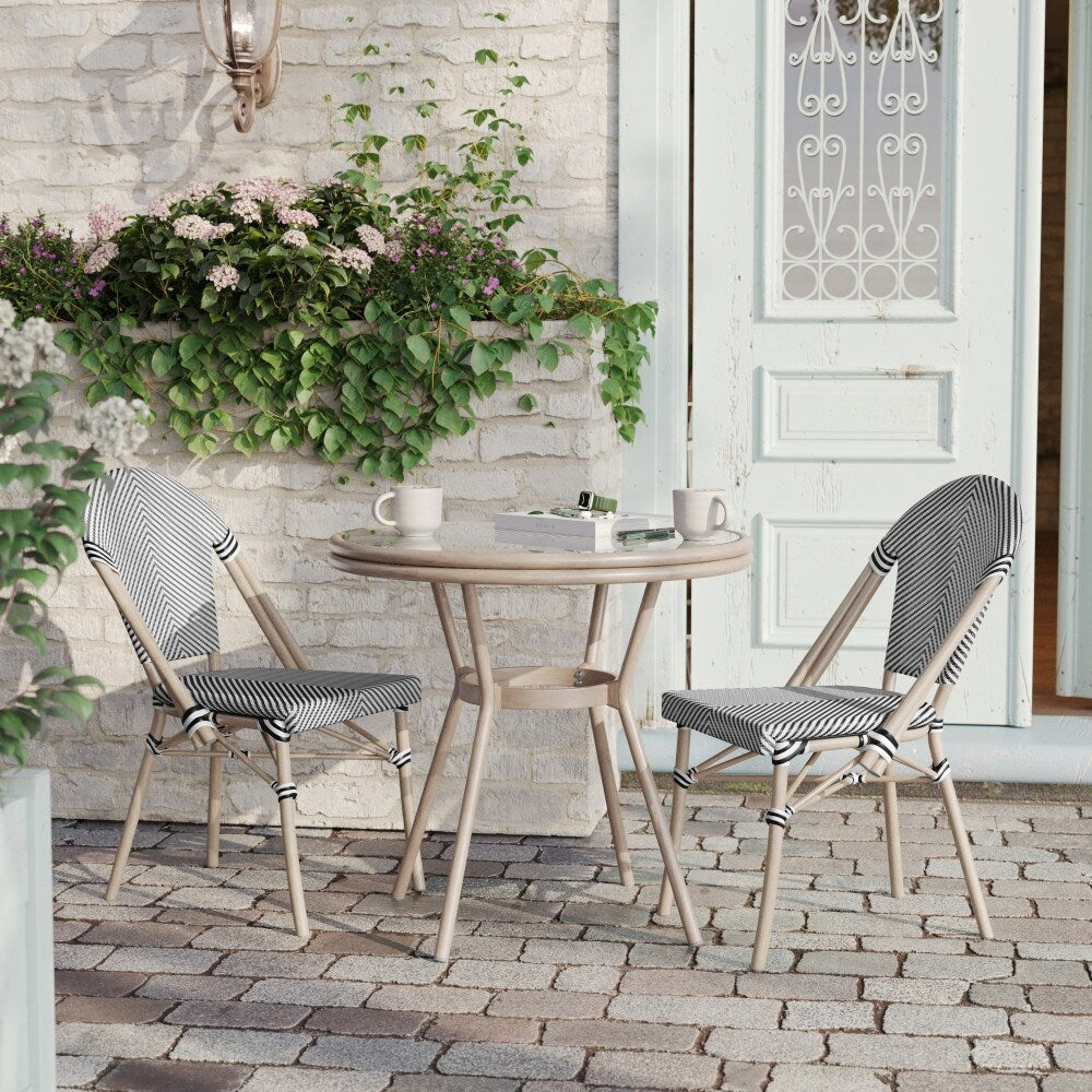 Ensemble bistrot commercial intérieur/extérieur avec table et deux chaises