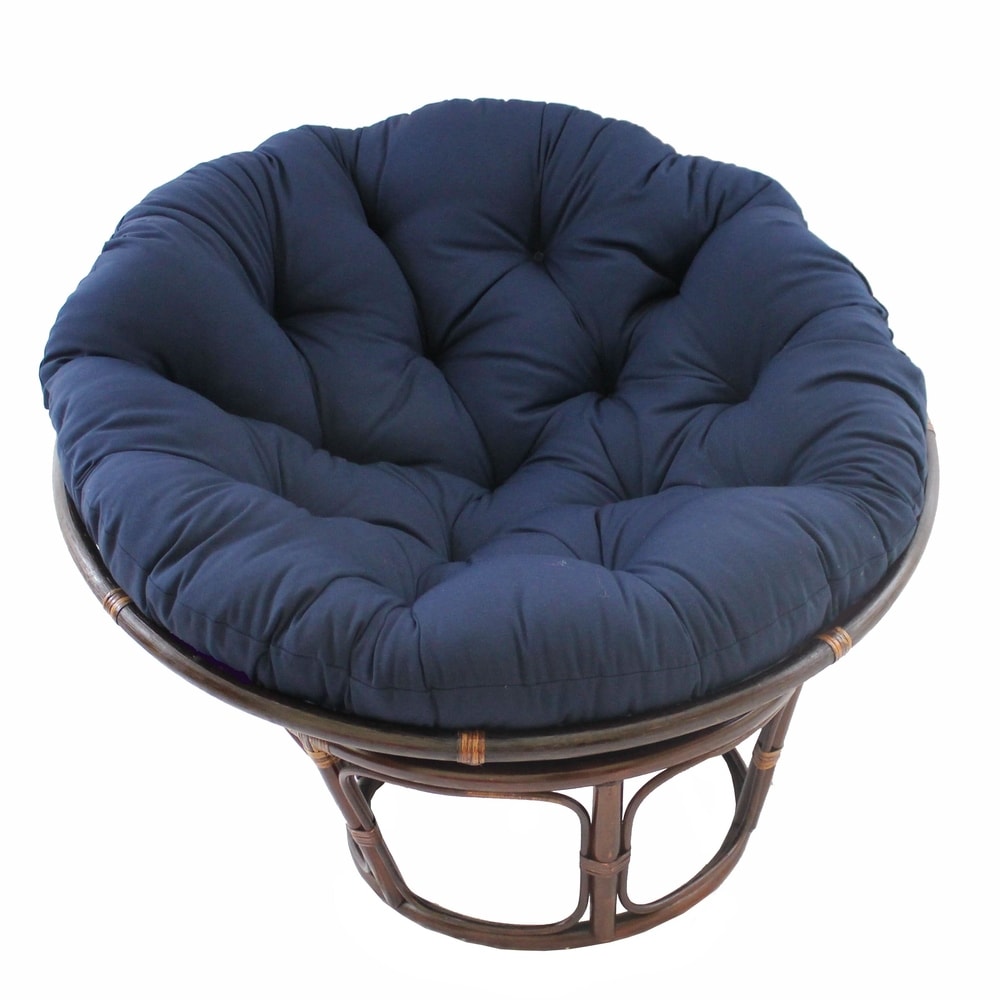 Chaise Papasan Bali en rotin de 42 pouces avec coussin en sergé
