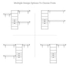 Système de placard en bois massif John Louis Home avec 3 tiroirs blanc