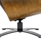 Fauteuil inclinable Jovan 31,5 en bois courbé et cuir véritable