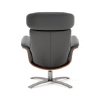 Fauteuil inclinable Jovan 31,5 en bois courbé et cuir véritable