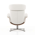 Fauteuil inclinable Jovan 31,5 en bois courbé et cuir véritable