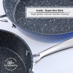 Batterie de cuisine en granit, poêles et casseroles antiadhésives, 12/15/30 pièces