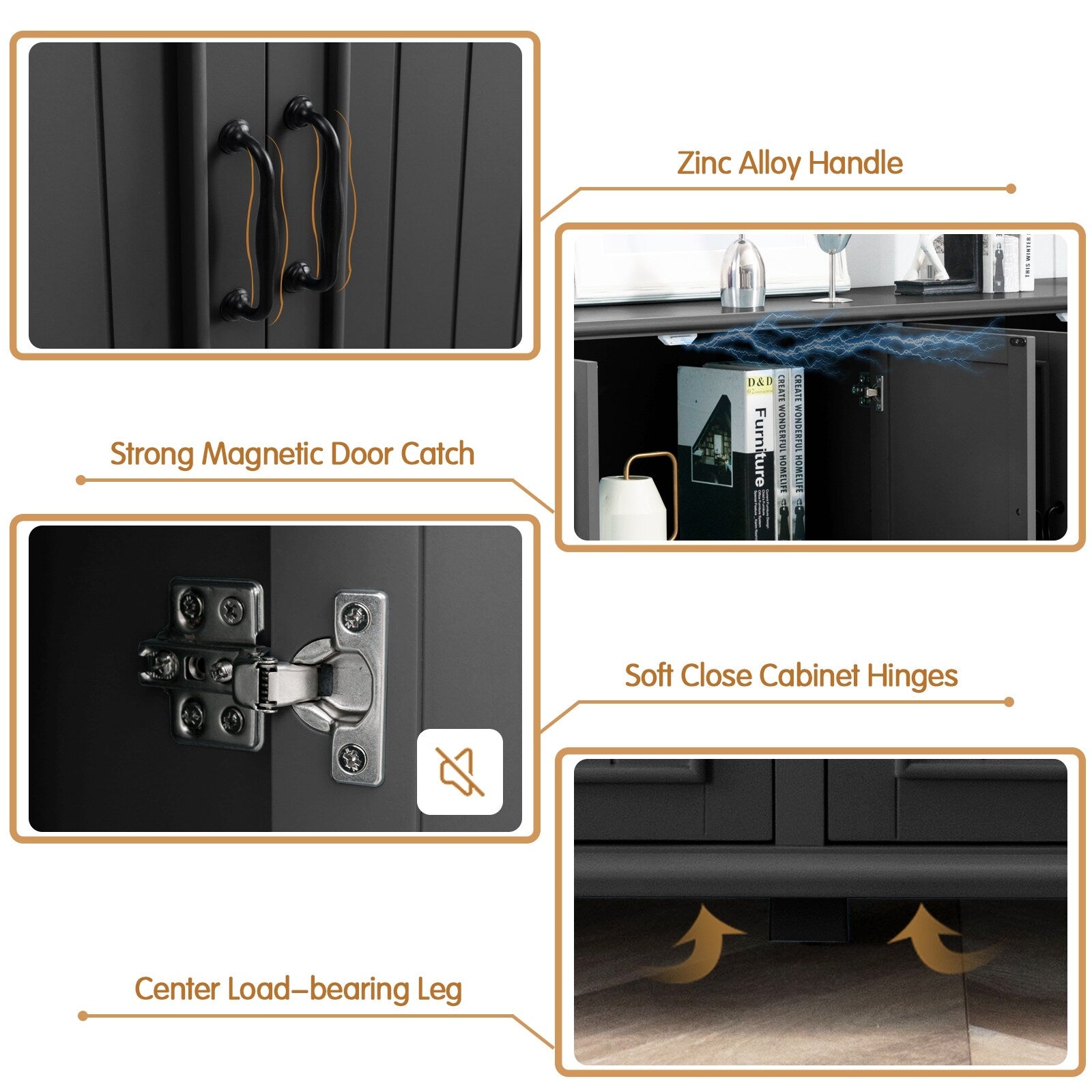 Buffet de cuisine, meuble bar à café, meuble de rangement d'appoint