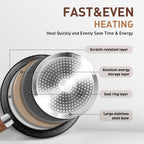 Batterie de cuisine en granit, poêles et casseroles antiadhésives, 12/15/30 pièces