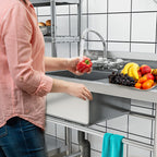 Évier de cuisine à cuve compartimentée en acier inoxydable, évier commercial autoportant