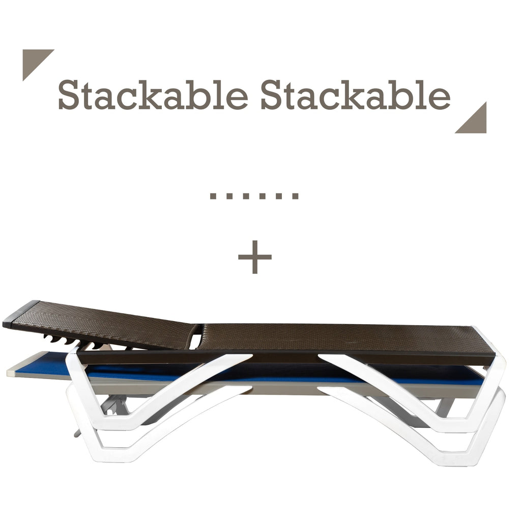 Chaise longue inclinable et réglable Kozyard Alan, pieds entièrement plats en aluminium et résine polypropylène