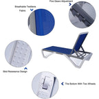 Chaise longue inclinable et réglable Kozyard Alan, pieds entièrement plats en aluminium et résine polypropylène