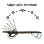 Chaise longue inclinable et réglable Kozyard Alan, pieds entièrement plats en aluminium et résine polypropylène