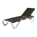 Chaise longue inclinable et réglable Kozyard Alan, pieds entièrement plats en aluminium et résine polypropylène