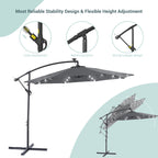 Parasol de terrasse déporté à LED LIVOOSUN de 10 pieds avec base croisée