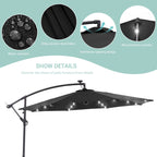 Parasol de terrasse déporté à LED LIVOOSUN de 10 pieds avec base croisée