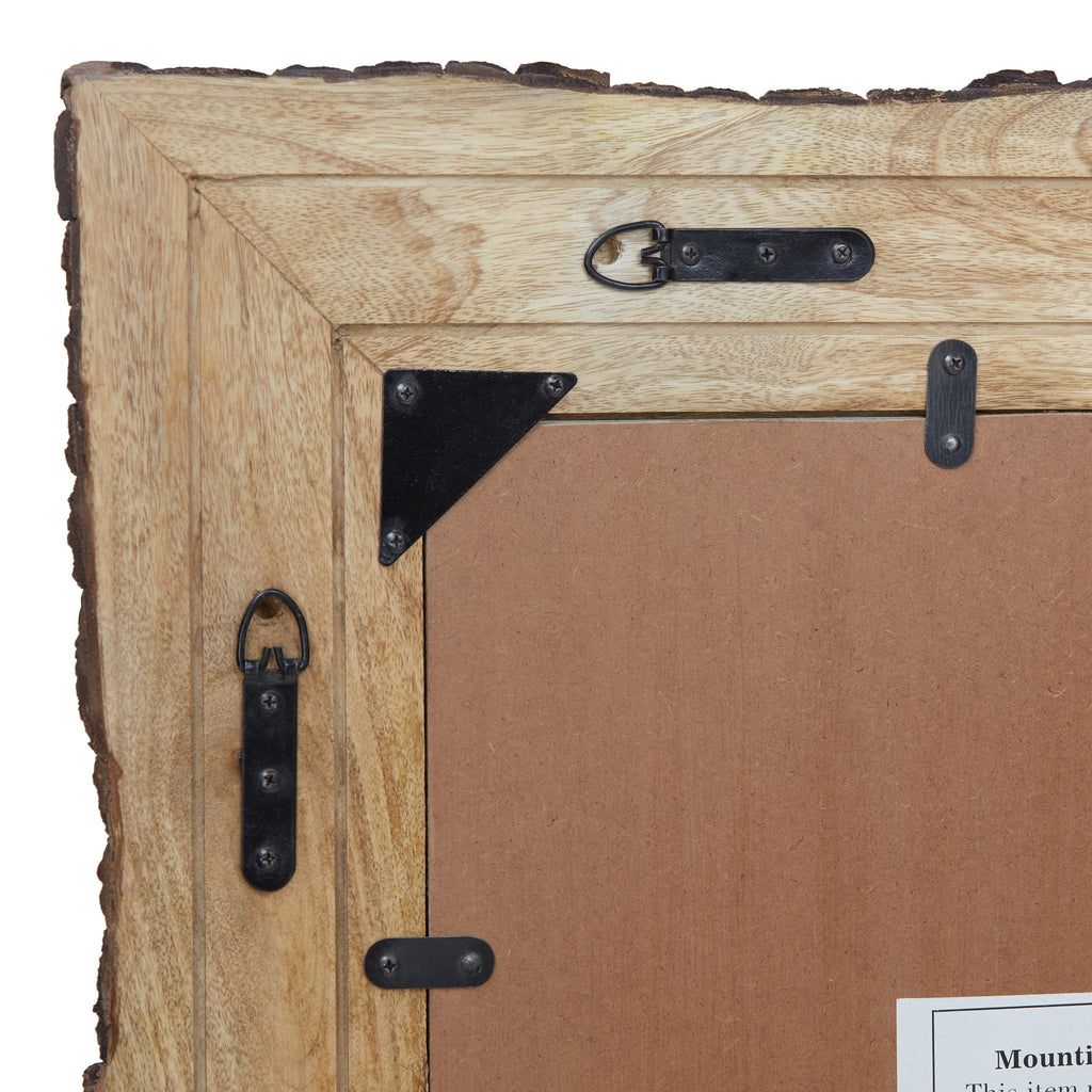 Miroir mural rectangulaire en bois et verre brun et beige Lamont River of Goods - 39 x 1,25 x 28