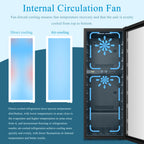 Réfrigérateur à vin autonome Lanbo 20 pouces, 64 bouteilles, double zone, porte vitrée avec garniture en acier inoxydable et deux serrures de sécurité.