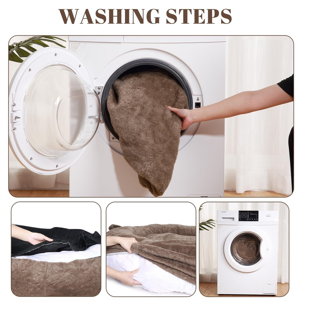 Grand panier pour chien lavable, taille humaine, avec housse amovible