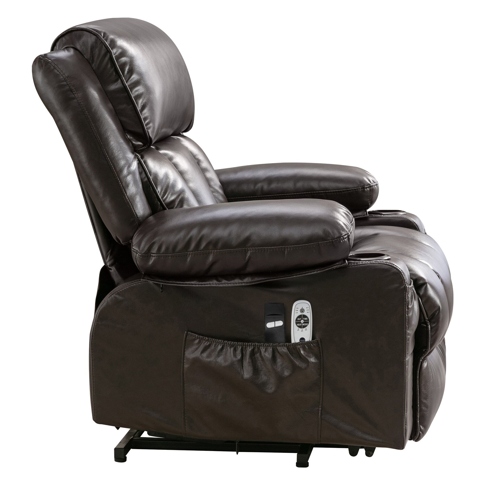 Grand fauteuil inclinable électrique avec chauffage et massage 8 points - Télécommande, port USB