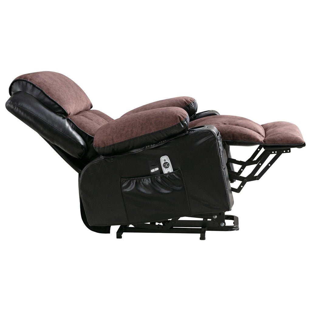 Grand fauteuil inclinable électrique avec chauffage et massage 8 points - Télécommande, port USB