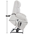 Fauteuil inclinable électrique Lazy Boy à double moteur en chenille avec massage et chauffage lombaire, deux porte-gobelets, gris-bleu