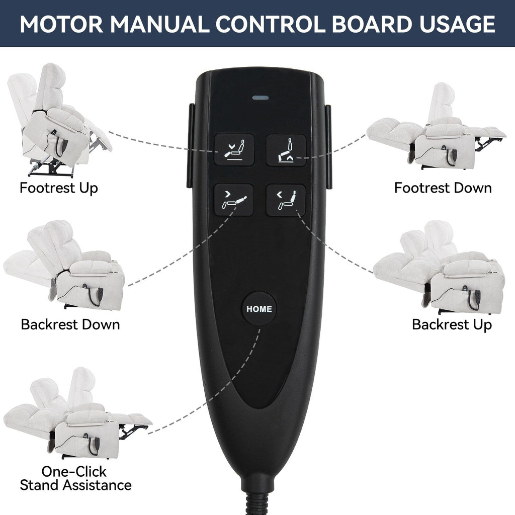 Fauteuil inclinable électrique Lazy Boy à double moteur en chenille avec massage et chauffage lombaire, deux porte-gobelets, gris-bleu