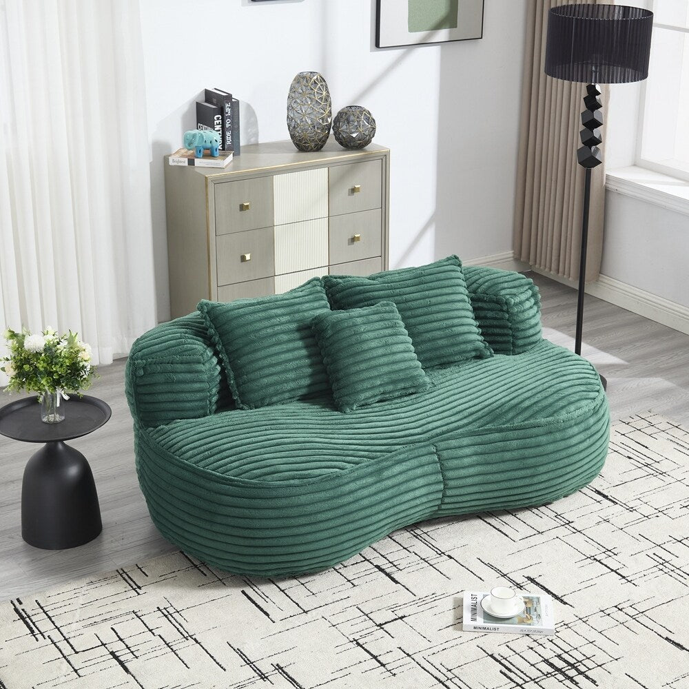 Canapé confortable et durable, fauteuil poire à dossier haut pour adultes et enfants - 2 places