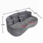 Canapé confortable et durable, fauteuil poire à dossier haut pour adultes et enfants - 2 places