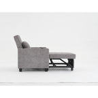 Canapé convertible 3 en 1 gris clair 68.12 Tech Clothr avec ports USB et tissu résistant à l'usure pour le salon