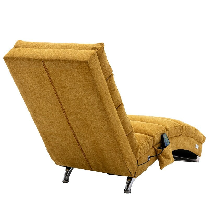 Fauteuil de massage inclinable en lin Intérieur avec télécommande, fauteuil de massage électrique ergonomique, 5 modes
