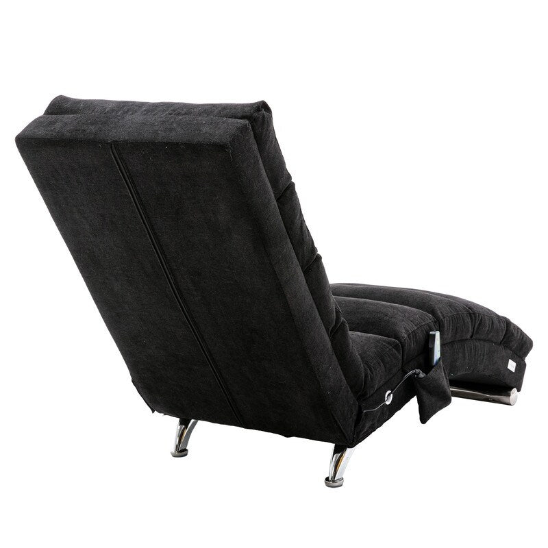 Fauteuil de massage inclinable en lin Intérieur avec télécommande, fauteuil de massage électrique ergonomique, 5 modes