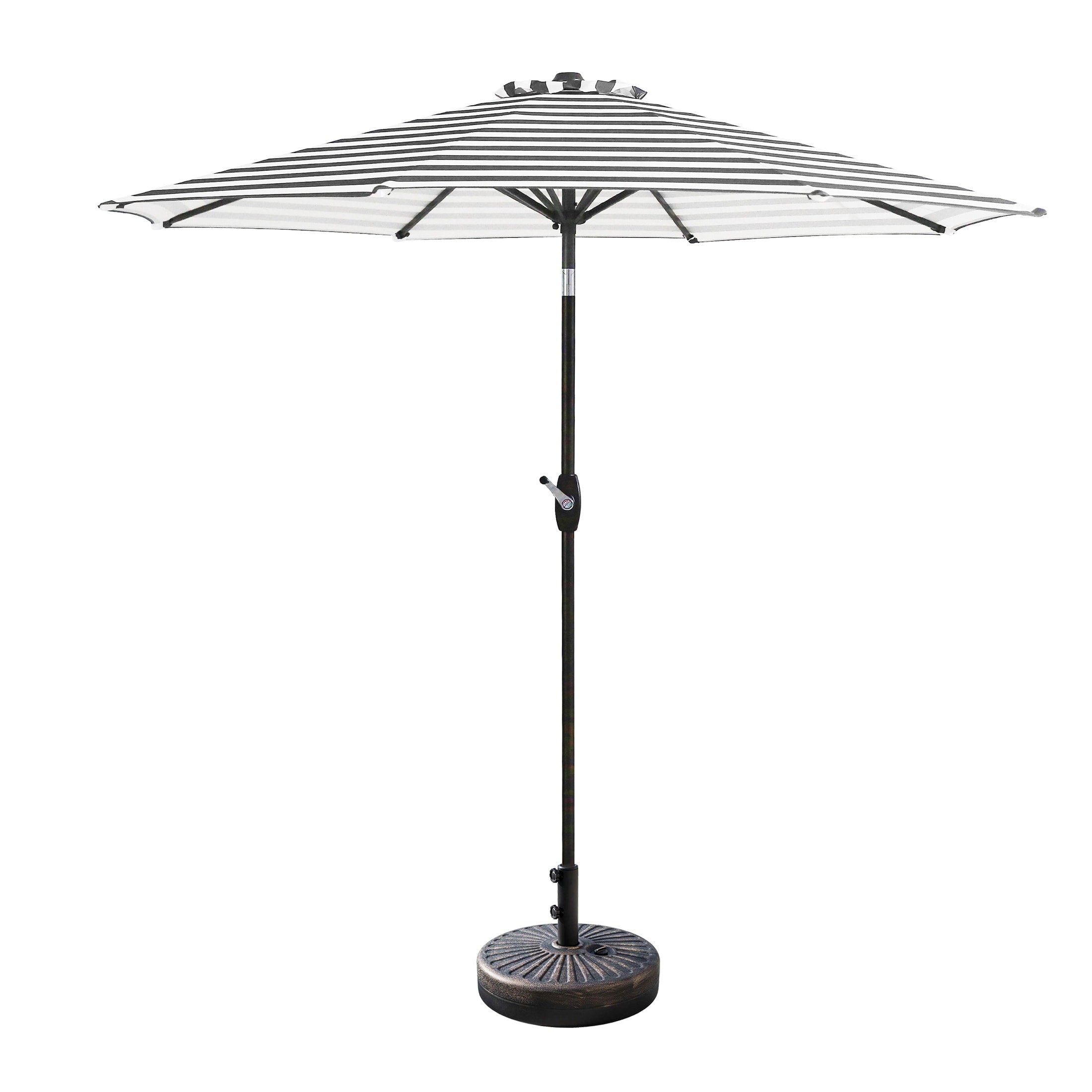 Parasol de patio Lopes de 9 pieds avec base en finition bronze et support de poids inclus