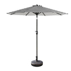 Parasol de patio Lopes de 9 pieds avec base en finition bronze et support de poids inclus