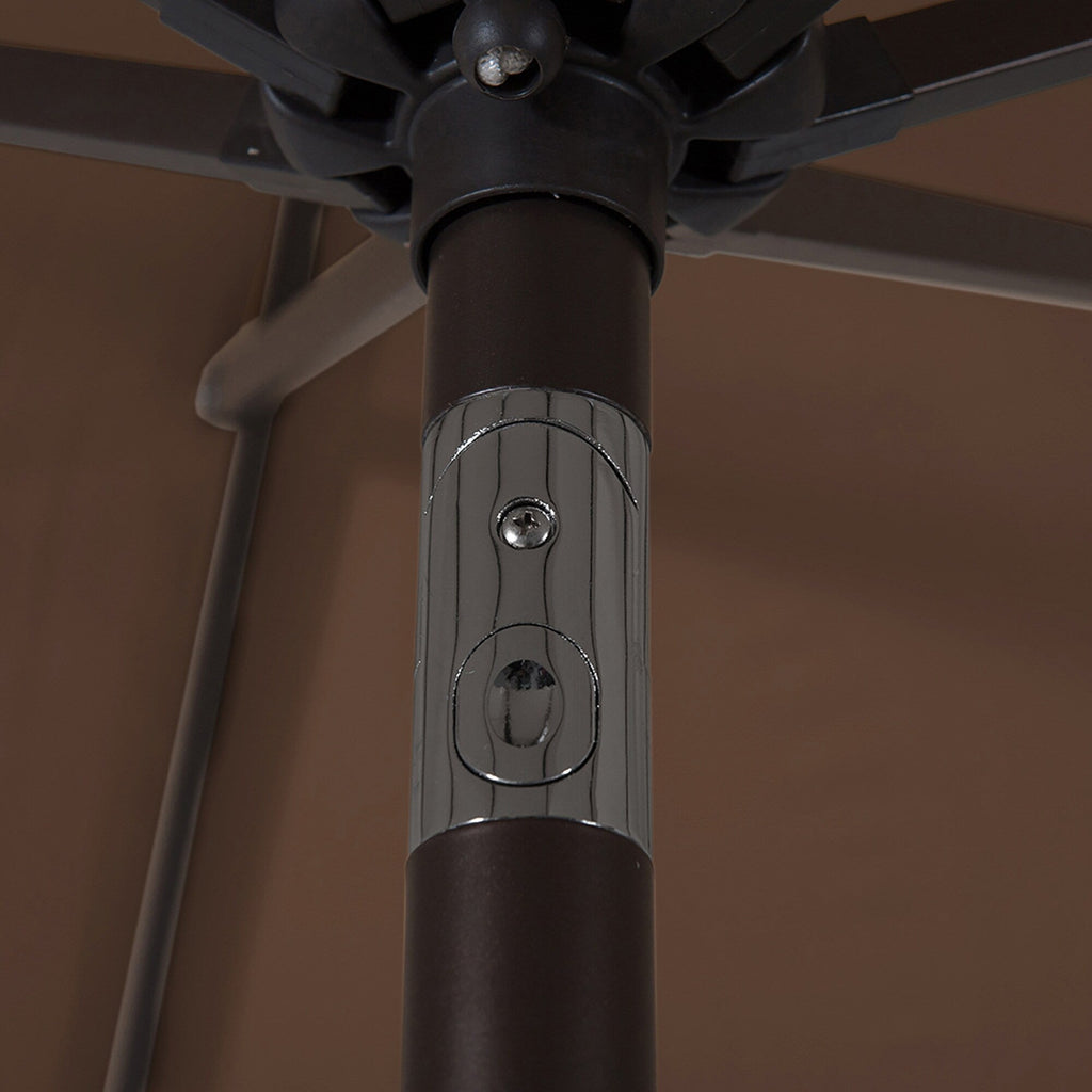 Parasol de patio Lopes de 9 pieds avec base en finition bronze et support de poids inclus