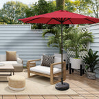 Parasol de patio Lopes de 9 pieds avec base en finition bronze et support de poids inclus